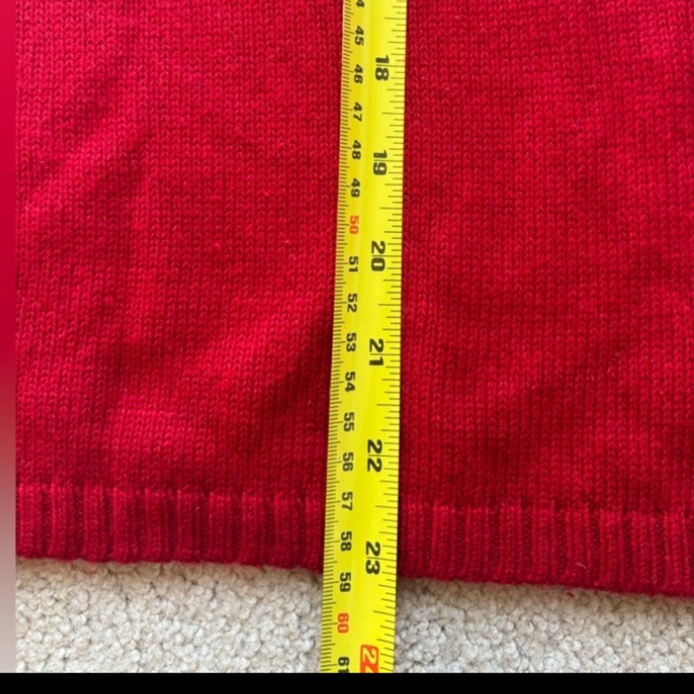 INC International Concepts Red Knit Mock Neck Sweater Top Button Detail Size LP - Picture 4 of 7